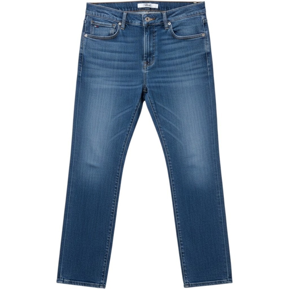 Tommy Hilfiger Mens Straight Leg Jeans 34x30 Medium Wash Blue Preppy Streetwear